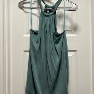 Teal high neck blouse